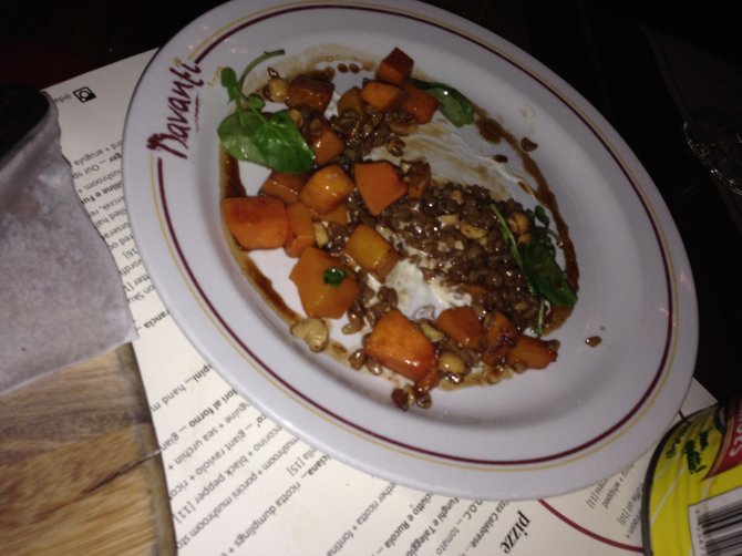 Roasted Squash, Farro, Goat Cheese, Hazelnuts, Watercress