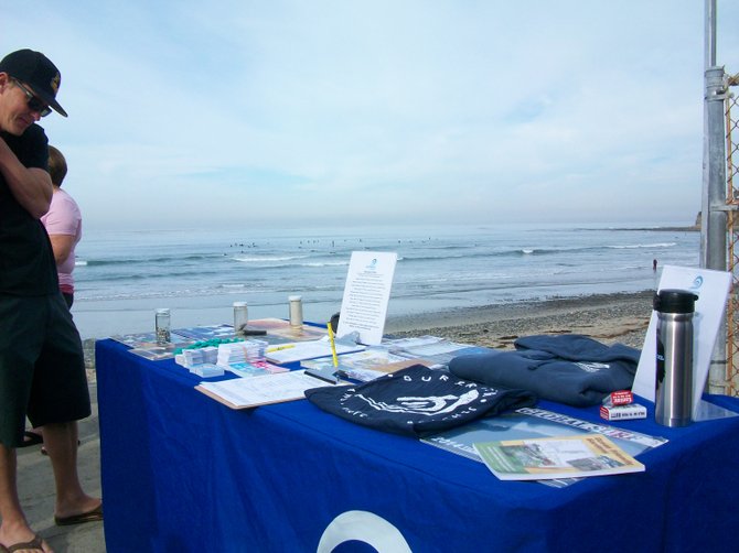 Getting ready to do a beach clean-up for Surfrider in Pacific Beach.