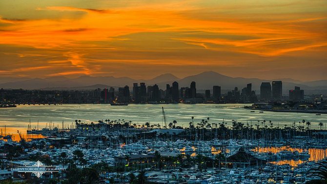 Sunrise over downtown San Diego by Evgeny Yorobe Photography