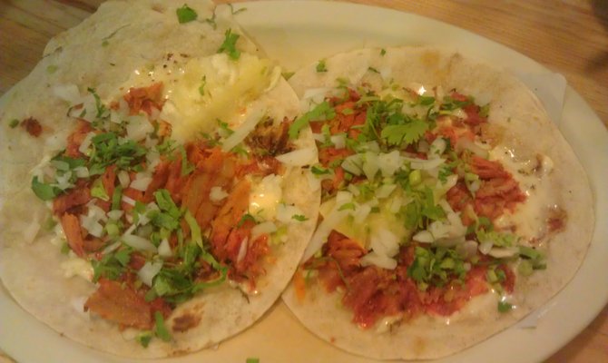 The gringa comes with cheese on a flour tortilla and far outshines the classic taco al pastor.