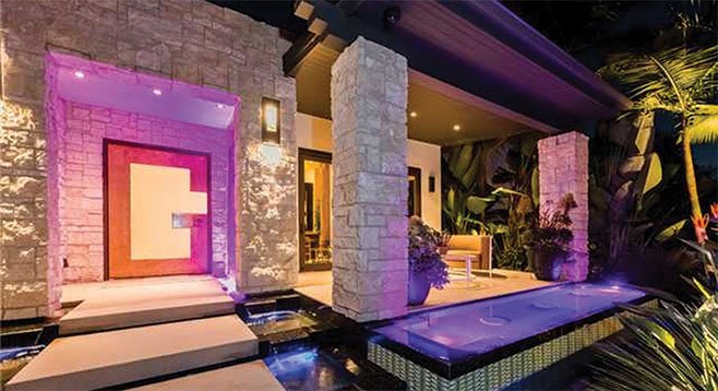 Entryway to “about as ‘smart’ a home as there is out there.” This Coronado property is completely controlled via an iPad. 