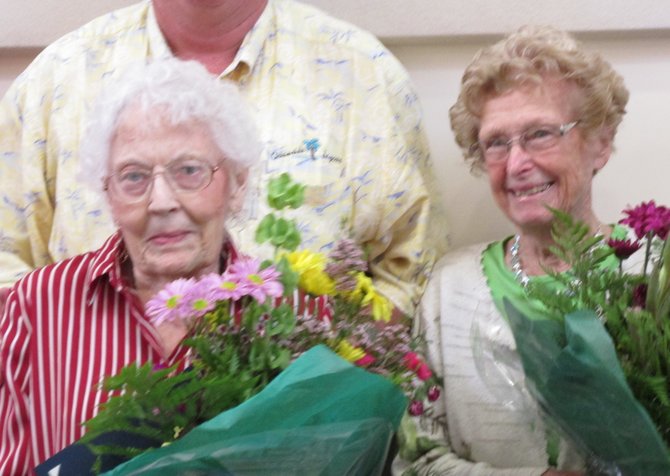 Betty Bertelson and Betty Kitchin, two of three Betty's that were honored by the Oceanside Free Library for their decades of volunteerism. 