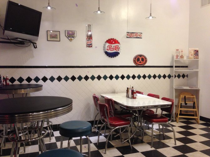 The added seating has some old school diner charm.