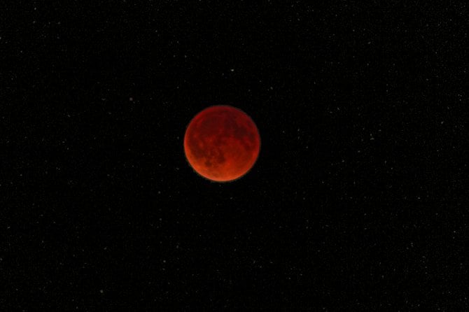 Lunar eclipse over Carlsbad California