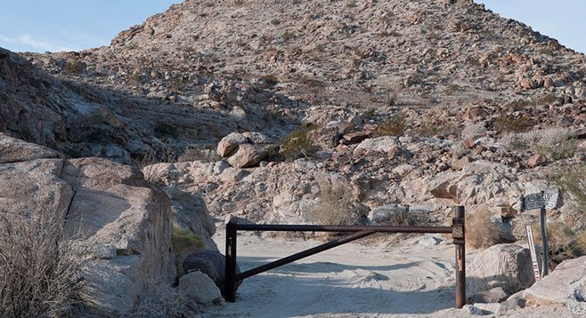 Federal officials installed this gate to stop smugglers from driving through Davies Valley.
