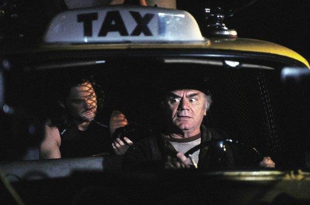 Kurt Russell and Ernest Borgnine in Escape From New York. Lighting by Cundey.