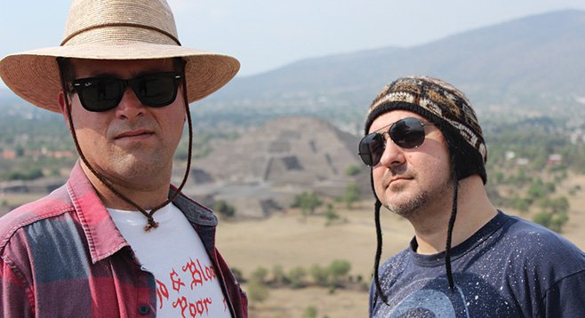 Innerds conquer the Pyramid of the Sun in Teotihuacan.