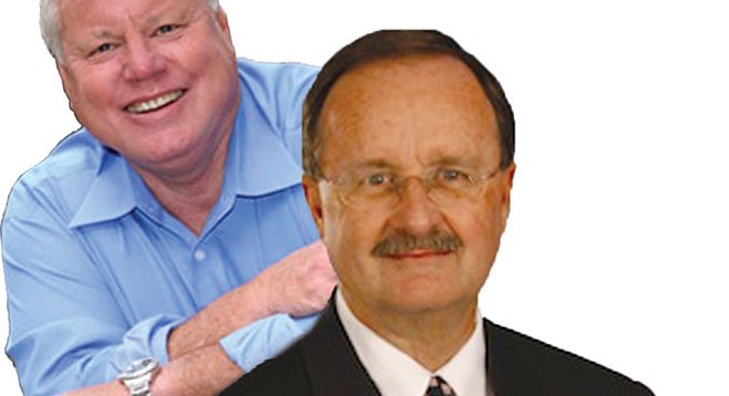The big-money brawl between Bill Horn and Jim Wood for county supervisor has begun.