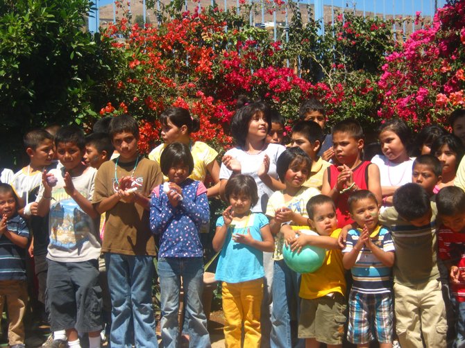 Kids at La Hacienda orphanage say goodbye. 