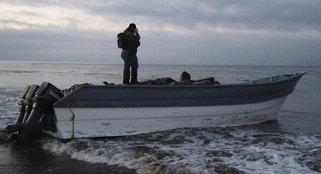 Abandoned smugglers' boat found on Santa Barbara County coast in 2012 (CBP photo)