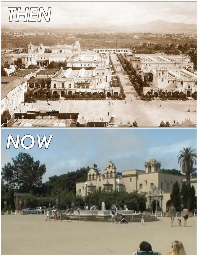 "Our inspiration stems from [gropey] Mayor Filner's efforts to restore the Plaza de Panama to its 1915 status as a grand pedestrian space. We thought, 'Why not restore other elements of the original 1915 Panama-California Exposition that gave birth to Balboa Park as we know it — but in a way that reflects our modern world?'"