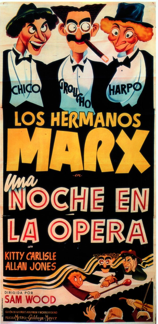 Spanish three-sheet for A NIGHT AT THE OPERA.