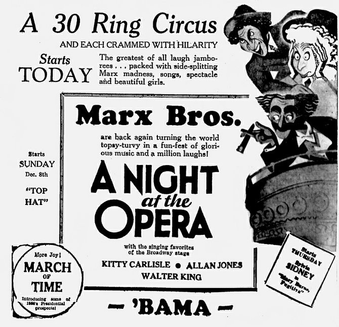 Vintage newspaper ad from "The Tuscaloosa News," 12-1-35.