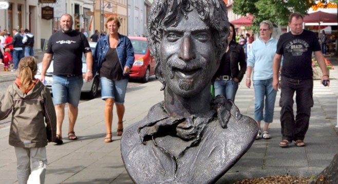 Bust of onetime San Diegan Frank Zappa in Palermo, Sicily