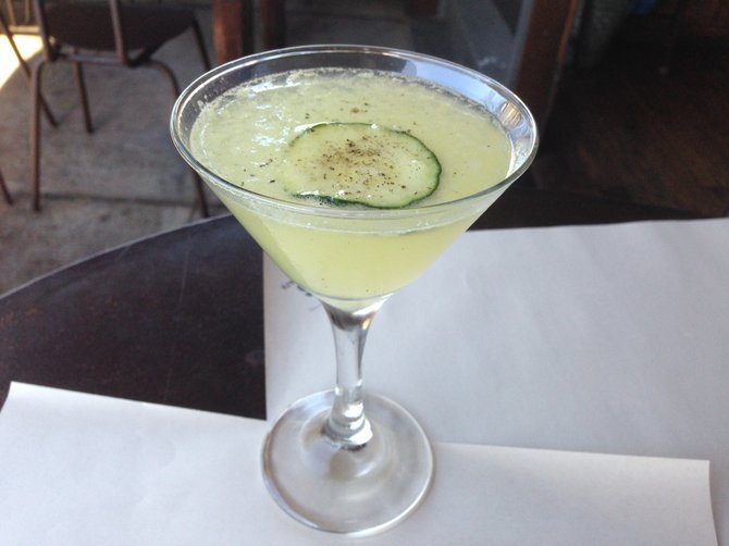 Gino Pepino cocktail at 100 Wines is a great hot weather cocktail thanks to its cool, cucumber-infused gin.