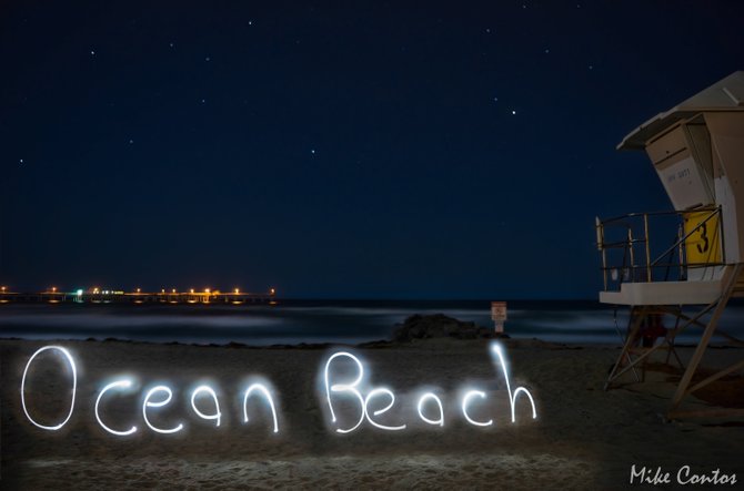 OB Moon Tanning. Light Painting next to Tower 3 in OB. More at www.mikecontos.com