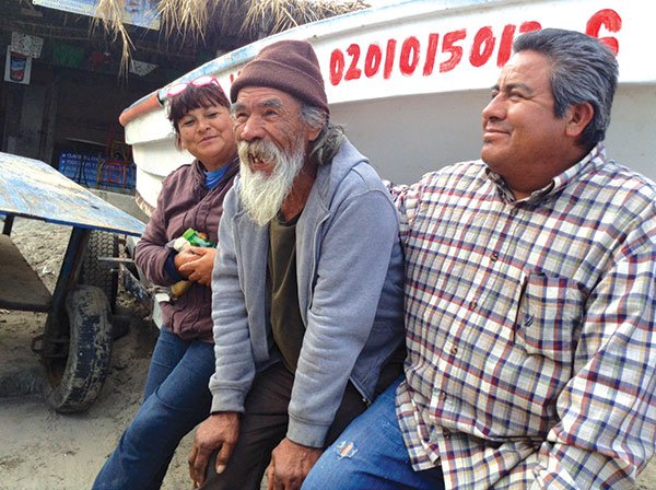 Don Pedro Garcia (center) founded the Popotla fishing village, which has stubbornly resisted modernization.