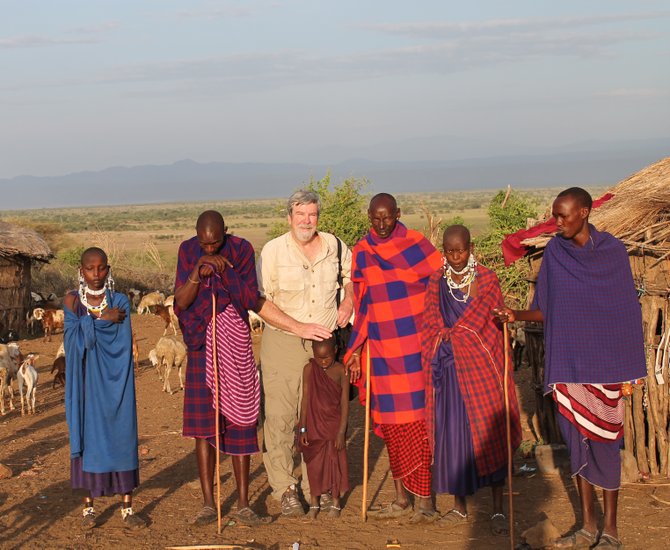 Author with the Maasai