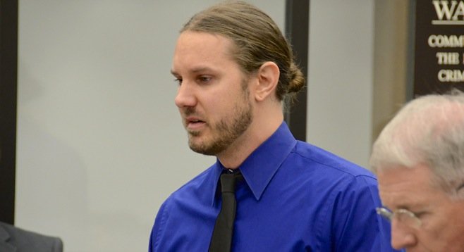 Lambesis got red-faced and seemed to weep in court today. Photo by Weatherston