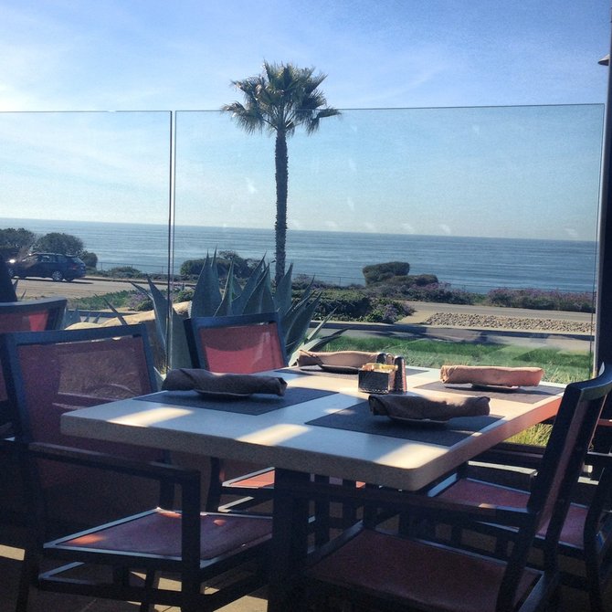 Ocean view outdoor patio seating