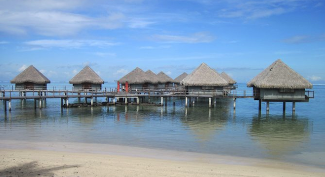 Ready to splurge on accommodation? Overwater bungalows are a common sight at Tahiti resorts. 
