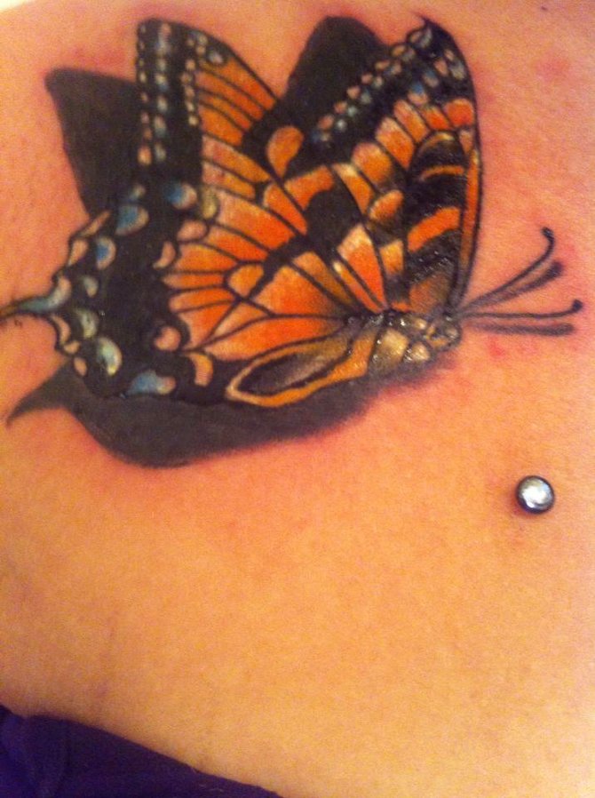 My name is Jessica. I'm 20 years old and this is my first tattoo.  Its a Tiger swallowtail butterfly . I got it at seven seas tattoo in downtown San Diego. I love tigers and butterflies so I thought this tattoo was perfect. More coming soon:)

