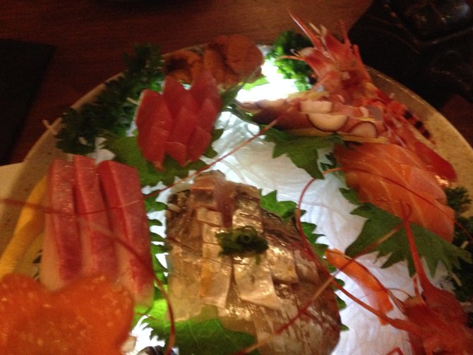 Bluefin, mackerel, tako, shrimp, sea urchin at Blue Ocean Robata and Sushi Bar