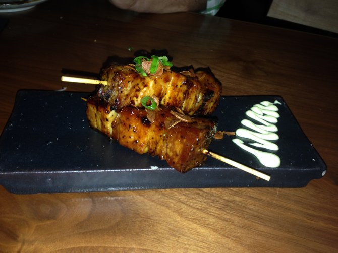 Pork belly at Blue Ocean Robata and Sushi Bar