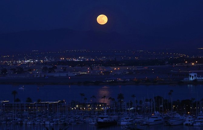 Moonrise over downtown San Diego by San Diego Scenic Photography