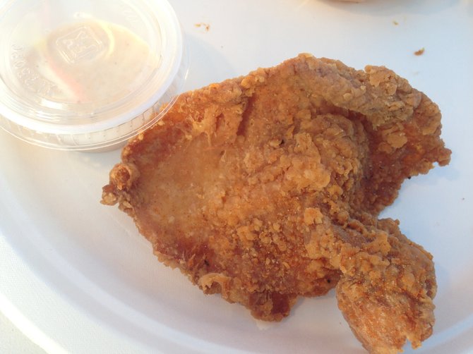 Deep-fried chicken skin sold at Chicken Charlie's at San Diego County Fair