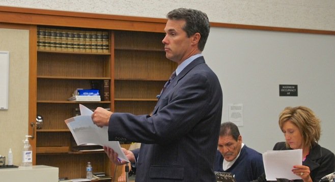 Prosecutor Cal Logan added new allegations in court today. Photo by Eva