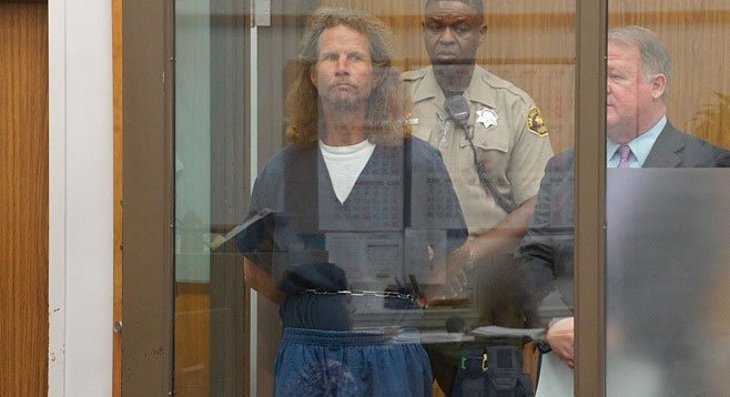 ​Transient Bruce Hunt stands accused of stabbing a cross-dresser to death in the middle of an Oceanside street. - Image by Bob Weatherston