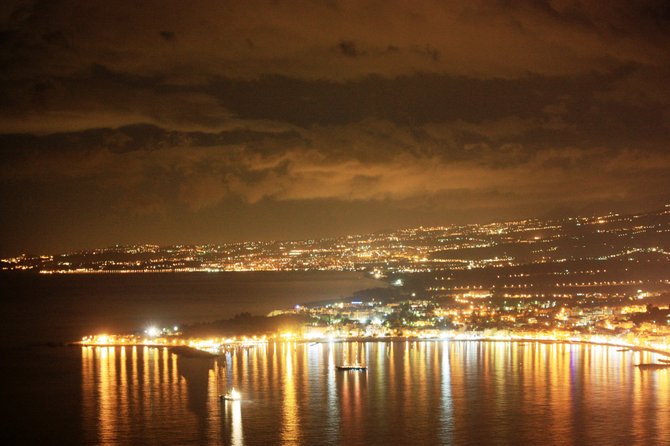 Night skyline of Taormina, Sicily, Italy