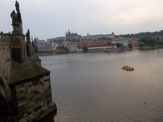 Another view across the Vltava from the Charles Bridge. 