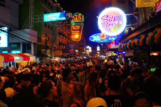 Khao San rd in full effect on New Year's Eve 2013