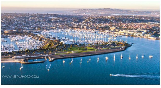 Spectacular view of Shelter Island and Mission Bay from the air by Leetal Elmaleh.