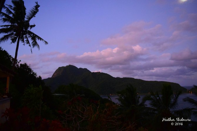 Purple sunset in American Samoa