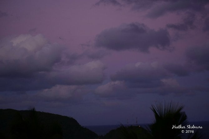 Purple sunset in American Samoa