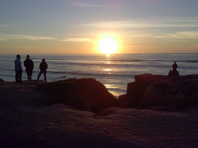 Taking in the sunset from Sunset Cliffs at Santa Cruz Ave lookout.
