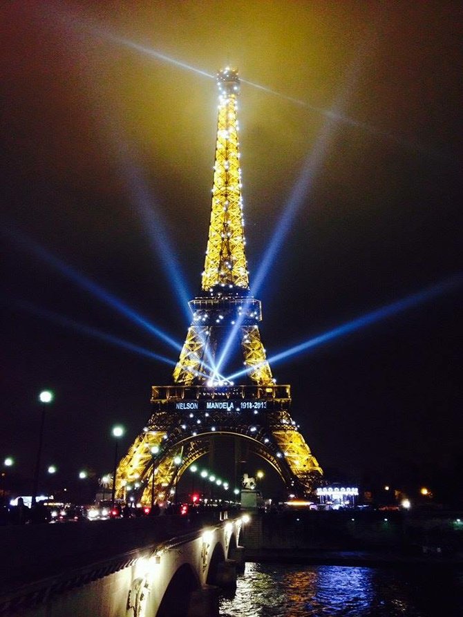 Travel: Christmas in Paris 2013- Eiffel Tower honoring Nelson Mandela