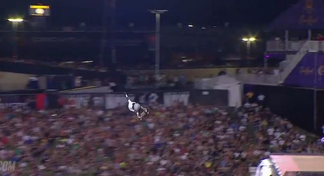 Tom Schaar flies over the gap - Image by ESPN video