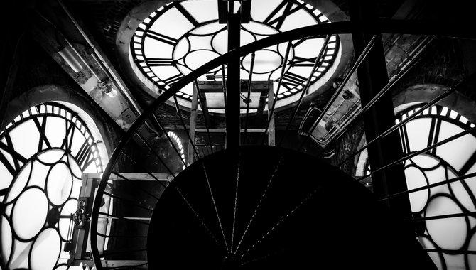 Taken with a Sony Nex 6 with 16mm Lens and Ultra Wide Adapter. 
Location: Montreal Clock Tower