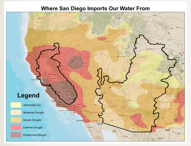 Regions exporting water are themselves facing shortages. Graphic: San Diego Coastkeeper