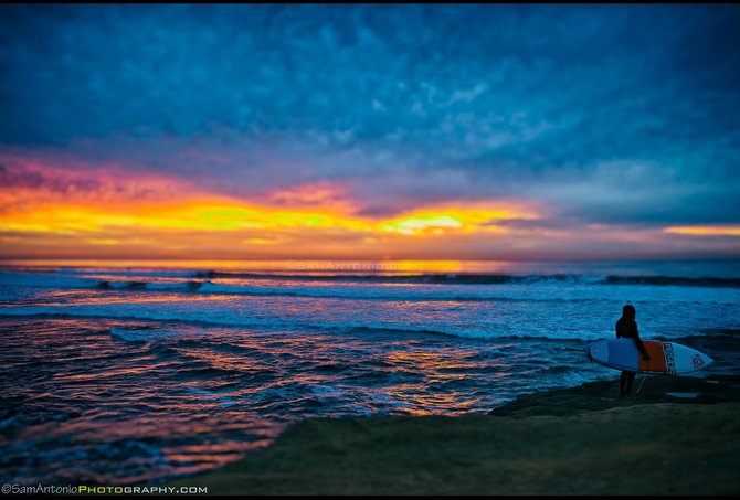 Sunset over the Pacific Ocean - Sunset Cliffs, Point Loma. © Sam Antonio Photography 2014. www.SamAntonio.com