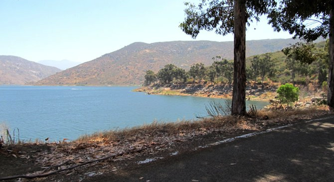 Destination in sight: El Monte Rd at El Capitan Reservoir.