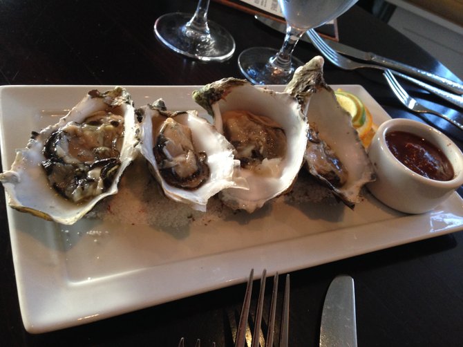Oysters at the Red Door restaurant