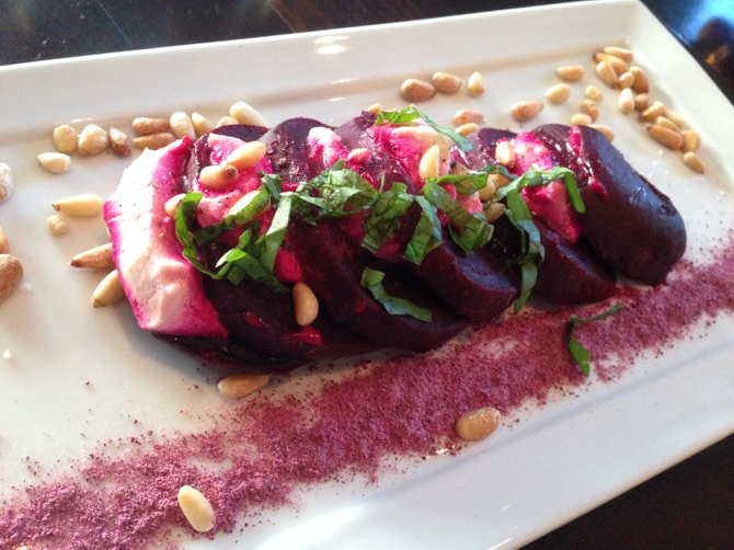 Roasted beet and goat cheese salad at the Red Door restaurant
