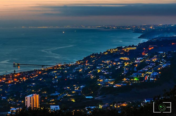 Very cool shot of the coastline from Mt. Soledad by Lance Emerson Photography.