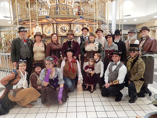 In February, a group of costumed steampunks intending to ride the carousel at the Carlsbad Westfield Mall were thrown out by management. 