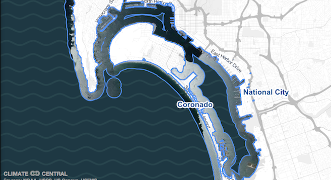 Sea-level rise map of Coronado 
